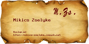 Mikics Zselyke névjegykártya